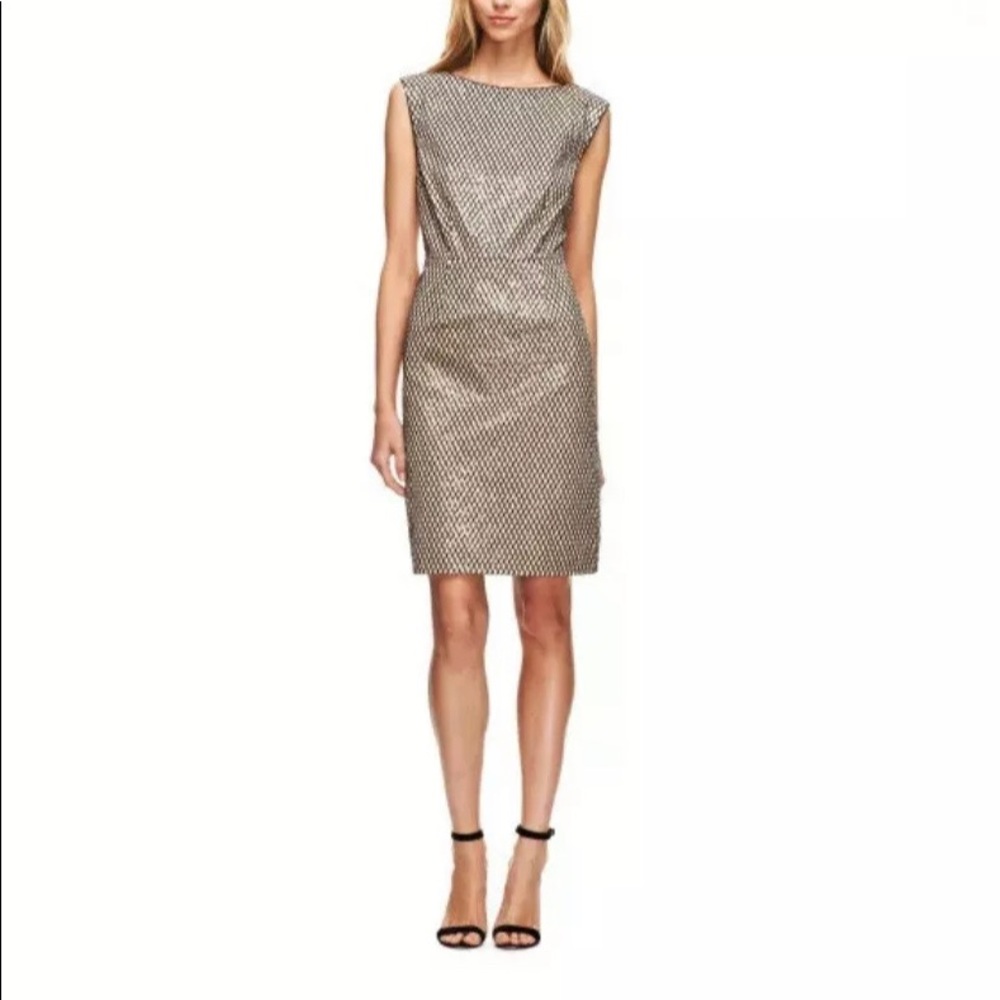 Marc Jacobs Gold Sequin Embellished Shift Dress.
